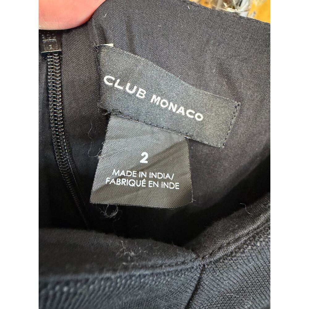Club Monaco Wide Leg Linen Blend Jumpsuit Black Women's 2 Classic Relax - Picture 14 of 16
